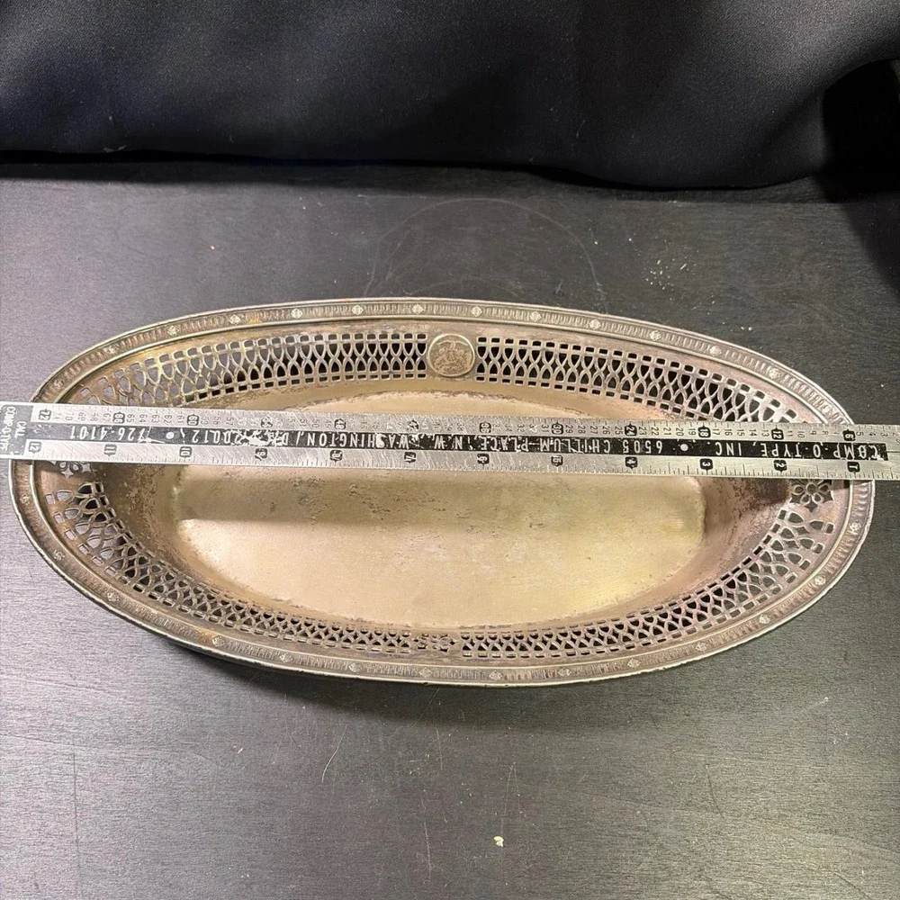 Ambassador Hotel Atlantic City International Silver Soldered Oval Bread Basket